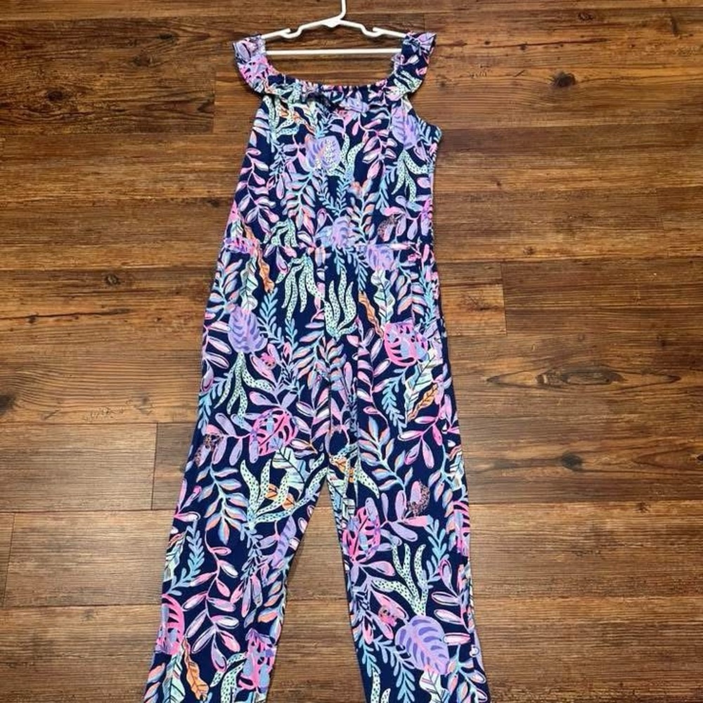 Lilly Pulitzer Girls One Piece Jumpsuit Ruffle Size XL (12-14)